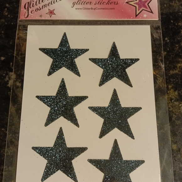 Glitter Bug Cosmetics Other - NEW: sets/performance🏆💎🤸‍♀️⭐TURQUOISE GLITTER STARS ⭐🤸‍♀️💎🏆BODY STICKERS
